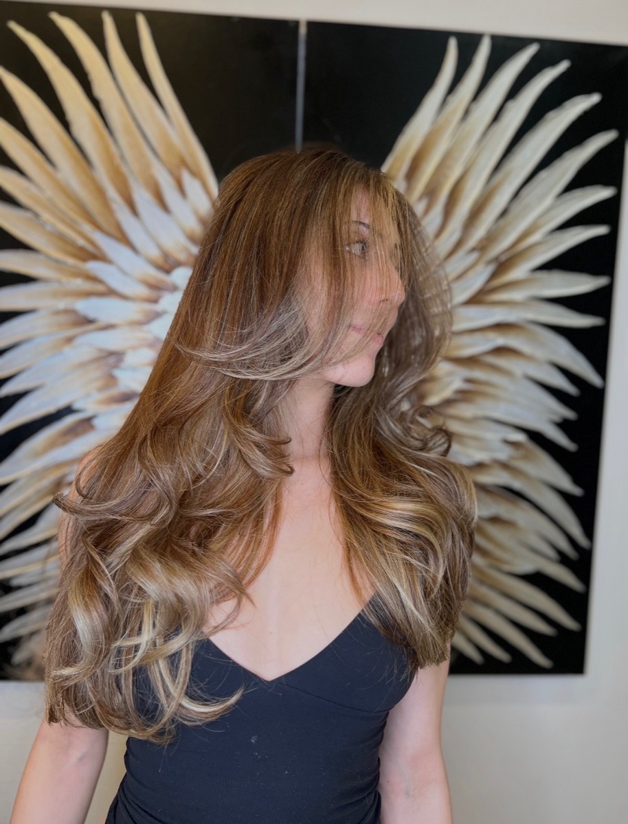 Hand painted balayage on long hair