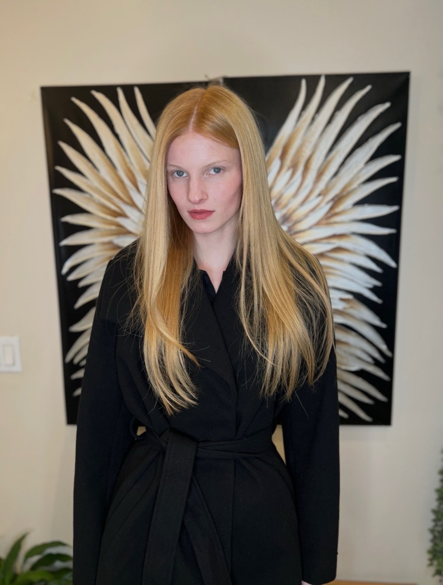 Sleek, smooth hair after a keratin treatment